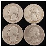 1953 90% Silver Washington Quarters - 4 Coins Total  One Dollar Face Value  Tax Exempt Constitutional Currency