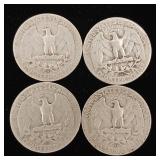 1948 90% Silver Washington Quarters - 4 Coins Total  One Dollar Face Value  Tax Exempt Constitutional Currency