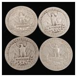 1944 90% Silver Washington Quarters - 4 Coins Total  One Dollar Face Value  Tax Exempt Constitutional Currency