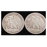 1940 90% Silver Walking Liberty Half Dollars - 2 Coins Total  One Dollar Face Value  Tax Exempt Constitutional Currency