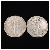 1941 90% Silver Walking Liberty Half Dollars - 2 Coins Total  One Dollar Face Value  Tax Exempt Constitutional Currency