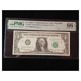 1963A $1 Federal Reserve Note Cleveland  66 EPQ Gem Uncirculated  PMG Paper Money Guarantee  - TAX EXEMPT
