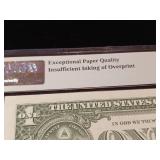 ERROR!  Insufficient Inking Error  2003 $1 Federal Reserve Note San Francisco  66 EPQ Gem Uncirculated  PMG Paper Money Guarantee  - TAX EXEMPT