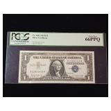 1957B - $1 Dollar Silver Certificate  Gem New 66 PPQ PCGS Currency Rated -TAX EXEMPT