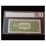 1957 - $1 Dollar Silver Certificate  Gem Uncirculated 65 PPQ PCGS Currency Rated -TAX EXEMPT  Blue Seal