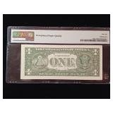 2017 Federal Reserve $1 Note San Francisco  66 EPQ Gem Uncirculated  PMG Paper Money Guarantee  Radar Serial Number  - TAX EXEMPT