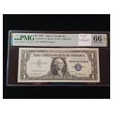 Fancy (3 pairs) 1957 - $1 Dollar Silver Certificate Gem Uncirculated 66 PPQ PMG Rated  TAX EXEMPT