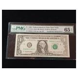 Insufficient Inking Error  65 EPQ Gem Uncirculated-  $1 1993 Federal Reserve Note New York - TAX EXEMPT