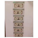 6 Notes in SERIES:  1969A $1 Federal Reserve Notes Richmone  67 EPQ Superb Gem Uncirculated  PMG Paper Money Guarantee  - TAX EXEMPT  6 notes total