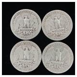 1945 90% Silver Washington Quarters - 4 Coins Total  One Dollar Face Value  Tax Exempt Constitutional Currency
