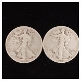 1941 90% Silver Walking Liberty Half Dollars - 2 Coins Total  One Dollar Face Value  Tax Exempt Constitutional Currency