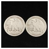 1941 90% Silver Walking Liberty Half Dollars - 2 Coins Total  One Dollar Face Value  Tax Exempt Constitutional Currency