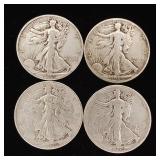 1945 90% Silver Walking Liberty Half Dollars - 4 Coins Total  2 Dollars Face Value  Tax Exempt Constitutional Currency