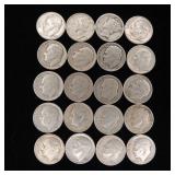 90% Silver Dimes - 20 Coins Total  2 Dollars Face Value  Tax Exempt Constitutional Currency  includes 2 Mercury Dimes