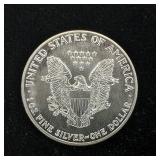 1987 Silver Eagle - 99.9% pure silver One Troy Ounce  - Like new uncirculated! TAX EXEMPT  Bright and detailed