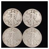 1941 90% Silver Walking Liberty Half Dollars - 4 Coins Total  2 Dollars Face Value  Tax Exempt Constitutional Currency