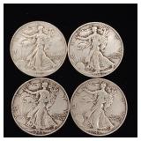 1942 90% Silver Walking Liberty Half Dollars - 4 Coins Total  2 Dollars Face Value  Tax Exempt Constitutional Currency