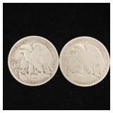 1941 90% Silver Walking Liberty Half Dollars - 2 Coins Total  One Dollar Face Value  Tax Exempt Constitutional Currency