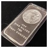 10 Ounce Silver Bar  Buffalo Head - .999 Pure Silver  Tax Exempt