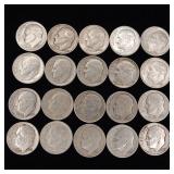 Lot of 90% Pre-1965 Silver Dimes - 20 Coins Total  2 Dollars Face Value  Tax Exempt Constitutional Currency