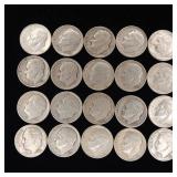 Lot of 90% Pre-1965 Silver Dimes - 20 Coins Total  2 Dollars Face Value  Tax Exempt Constitutional Currency