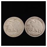 1944 90% Silver Walking Liberty Half Dollars - 2 Coins Total  One Dollar Face Value  Tax Exempt Constitutional Currency