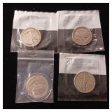 Lot of mixed years 90% Silver Walking Liberty Half Dollars - 4 Coins Total  2 Dollars Face Value  Tax Exempt Constitutional Currency