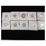Lot of 90% Pre-1965 Silver Mercury Dimes - 10 Coins Total  1 Dollar Face Value  Tax Exempt Constitutional Currency