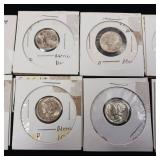 Lot of 90% Pre-1965 Silver Mercury Dimes - 10 Coins Total  1 Dollar Face Value  Tax Exempt Constitutional Currency