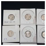 Lot of 90% Pre-1965 Silver Mercury Dimes - 10 Coins Total  1 Dollar Face Value  Tax Exempt Constitutional Currency