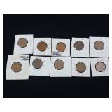 Lot of 10 Wheat Pennies mixed years in protective sleeves  Made in USA  Tax Exempt
