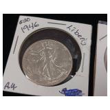 Amazing Bright : Uncirculated 1946 and 1942  90% Silver Walking Liberty Half Dollars - 2 Coins Total  One Dollar Face Value  Tax Exempt Constitutional Currency