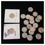 90% Silver Mercury Dimes - 20 Coins Total  2 Dollars Face Value  Tax Exempt Constitutional Currency  Mixed Years