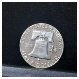 1957 Pristine Uncirculated Franklin Half Dollar -  Tax Exempt Constitutional Currency  1 coin total