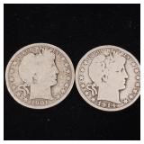 1914 Key Date Barber Half Dollar Plus 1901 Barber Half Dollar  Tax Exempt Constitutional Currency  2 coins total