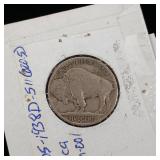 1838  EF 40 Very Nice Buffalo Head Nickel  Fine Detail  Rare Find  Tax Exempt