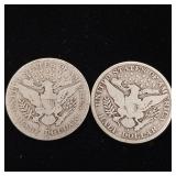 1903 and 1915S 90% Silver Barber Half Dollars  Tax Exempt  One dollar face value