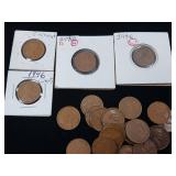 Large Lot of misc. Years  Wheat Pennies between 1909 and 1958  Tax Exempt Constitutional Currency