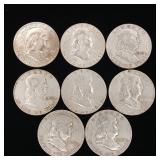 Mixed Years 90% Silver Franklin Half Dollars - 4 Coins Total  Two Dollars Face Value  Tax Exempt Constitutional Currency