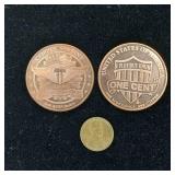 Copper 1 ounce Bullion minted 2017  2 Total Coins one ounce each  Lincoln and Liberty  Taxable