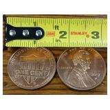 Copper 1 ounce Bullion minted 2017  2 Total Coins one ounce each  Lincoln and Lincoln  Taxable