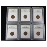 International Numismatic Bureau  6 total Wheat Pennies in cases- mixed years  Tax Exempt Constitutional Currency