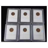 International Numismatic Bureau  6 total Wheat Pennies in cases- mixed years  Tax Exempt Constitutional Currency