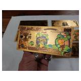 Large Lot of .9999999 Gold Paper Currency with Certificate -  Florida Gold Back -Entire set of Teenage Mutant Ninja Turtles and More!  See pics  Tax Exempt