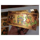 Large Lot of .9999999 Gold Paper Currency with Certificate -  Florida Gold Back -Entire set of Teenage Mutant Ninja Turtles and More!  See pics  Tax Exempt