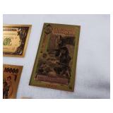 Large Lot of .9999999 Gold Paper Currency with Certificate -  Florida Gold Back -Entire set of Teenage Mutant Ninja Turtles and More!  See pics  Tax Exempt