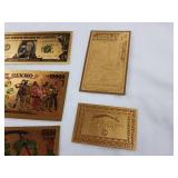 Large Lot of .9999999 Gold Paper Currency with Certificate -  Florida Gold Back -Entire set of Teenage Mutant Ninja Turtles and More!  See pics  Tax Exempt