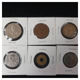 Large Mixed Lot of Foreign Coins  See Pics! - Very Old, some silver  tax exempt