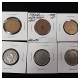 Large Mixed Lot of Foreign Coins  See Pics! - Very Old, some silver  tax exempt