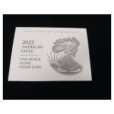 2022 American Eagle One Ounce Silver Proof Coin  US Mint  Pristine  Tax Exempt  In original box